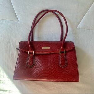 Vintage Liz Claiborne Red Snakeskin Handbag Purse - New without Tags